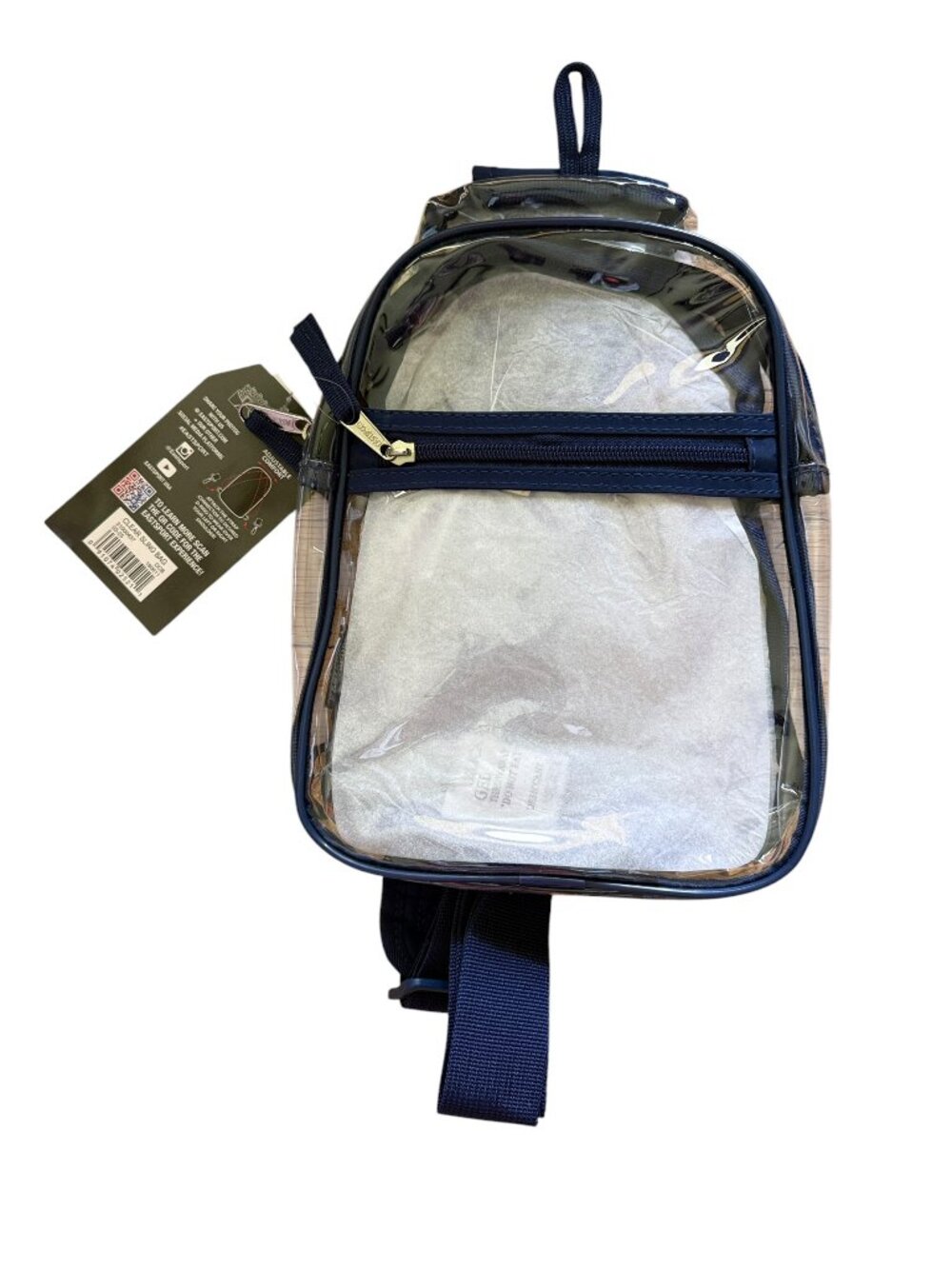 Eastsport Clear Stadium Sling Bag – Navy Trim NWT